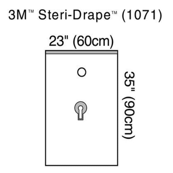 3M Healthcare Drape Urological Surgical Steri-Drape Fenestrated 23X35" Clear 40/Case - 1071