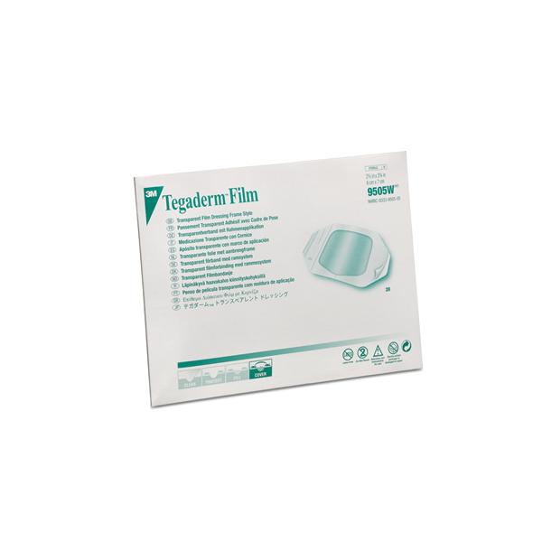 3M Healthcare Dressing Tegaderm Film 2-3/8X2-3/4" Strl Adhesive Adherent Transparent Lf 20/Box, 10 Bx/Ca - 9505W