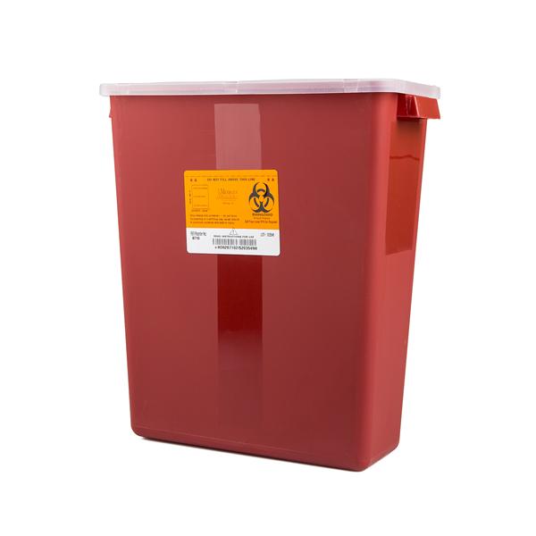 Medegen Medical Products, Container Sharps 3Gal Large Polypropylene Red/Black Ea, 12 Ea/Ca - 8710