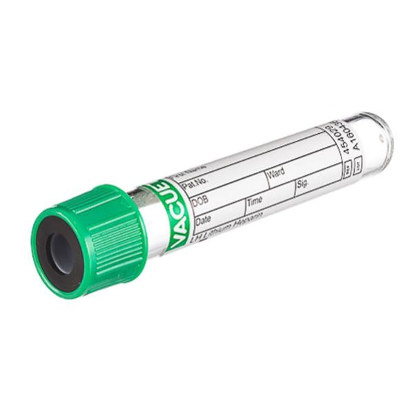 Greiner Vacuette Tube Venous Blood Collection Vacuette 4Ml 13X75Mm Pt Lthm Hep Green/Black 50/Pk, 24 Pk/Ca - 454029
