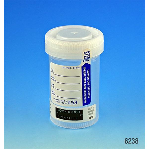 Globe Scientific Urine Specimen Container 90Ml Polypropylene Sterile 400/Ca - 6238