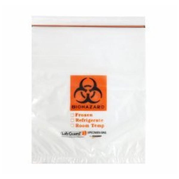 MiniGrip, Biohazard Bag Reclosable Zipper 25/Bg, 40 Bg/Ca - SBL2X1215B