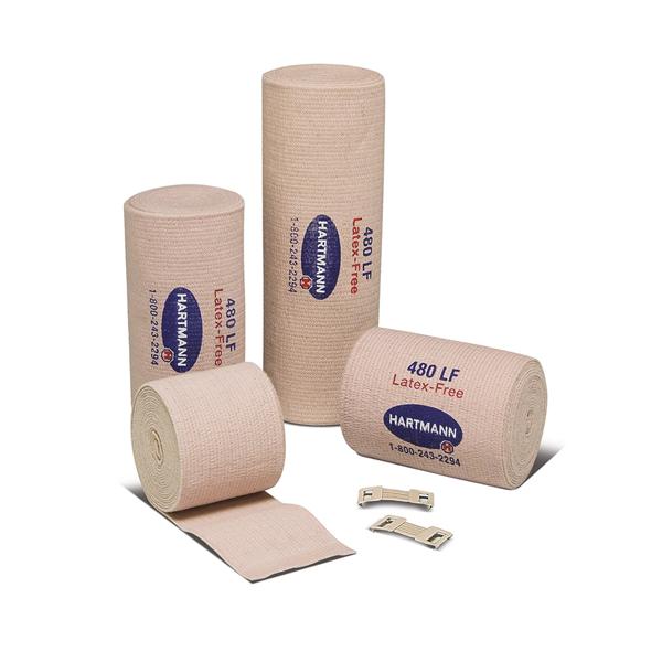 Hartmann USA Bandage 2"X5Yd Stretch Cotton/Elastic Clip Closure Tan Lf Non-Sterile 10/Pk - 39200000