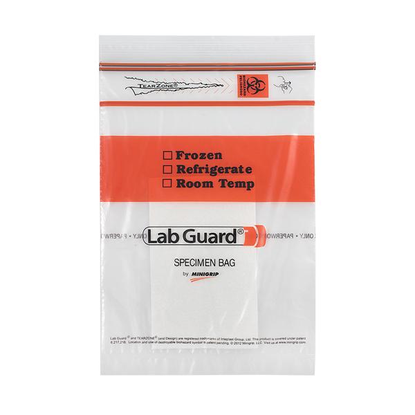 MiniGrip, Biohazard Bag Double Zip Closure With Absorb Pad 1000/Ca - SBL2AP69B