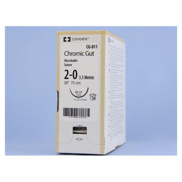 Medtronic MITG-Covidien Suture 2-0 Chromic Gut Gs-21 Surgigut Undyed 30" Monofilament 36/Ca - CG811