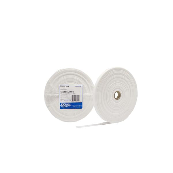 Dukal Corporation Packing Gauze Section Sponge 100% Cotton 1/2"X100Yd 4 Ply Non-Sterile Lf 10/Case - 9902