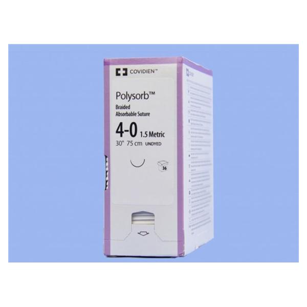 Medtronic MITG-Covidien Suture 4-0 Polyester V-20 Polysorb Undyed 30" Braid 36/Ca - GLS321
