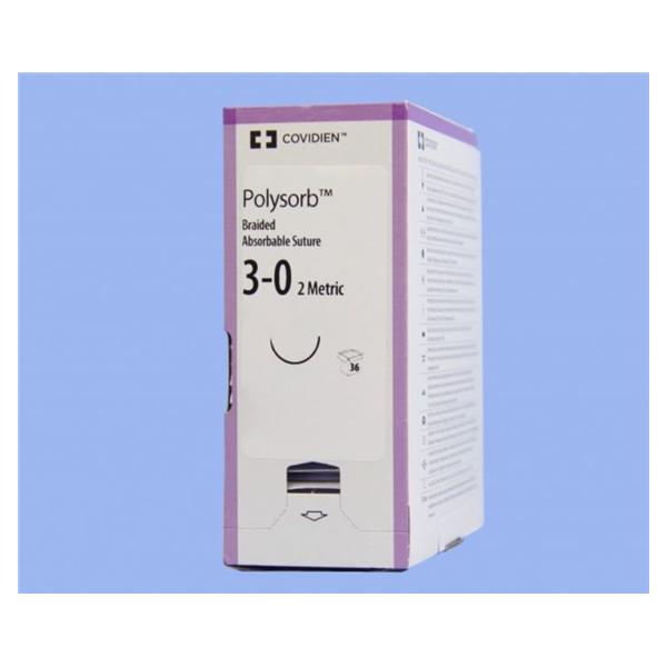 Medtronic MITG-Covidien Suture 3-0 Polyester Gs-22 Polysorb Violet 30" Braid 36/Ca - CL882