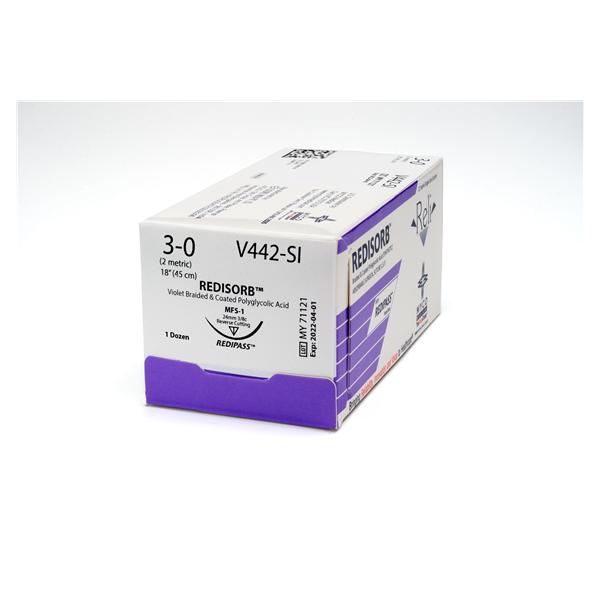 Myco Medical Supplies Suture 3-0 Polyglycolic Acid Mfs-1 Reli Redisorb Violet 27" Braid 12/Bx - V442-SI