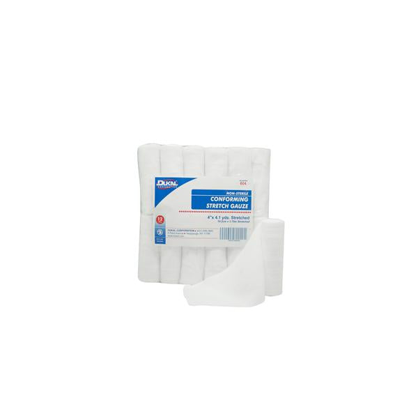 Dukal Corporation Bandage 4"X4.1Yd Conforming Gauze White Lf Non-Sterile 12/Bg, 8 Bg/Ca - 604