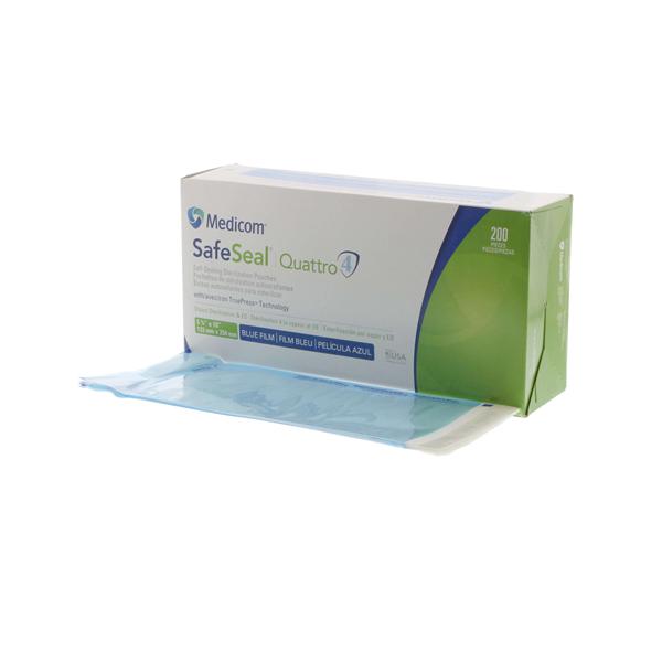 Medicom Pouch Sterilization Medicom Safeseal Quattro 5.25 In X 10 In White / Blue 200/Bx, 10 Bx/Ca - 88025-4