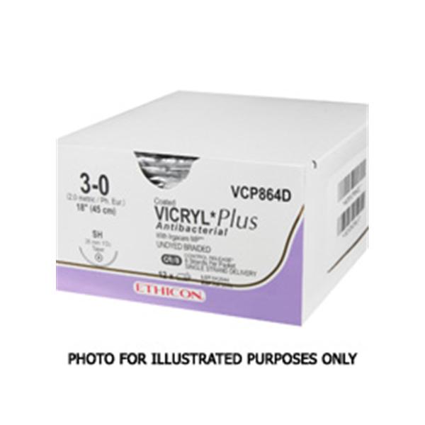 Ethicon Inc,a J & J Company Suture 3-0 Tcs/Pg910 Shb Coated Vicryl Plus Undyed 18" Braid 12/Bx - VCPB864D