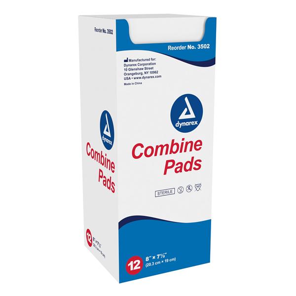 Dynarex Corporation Pad Abd Combine Fluff Filled 8X7-1/2" Non-Woven Outer Sterile 240/Ca - 3502