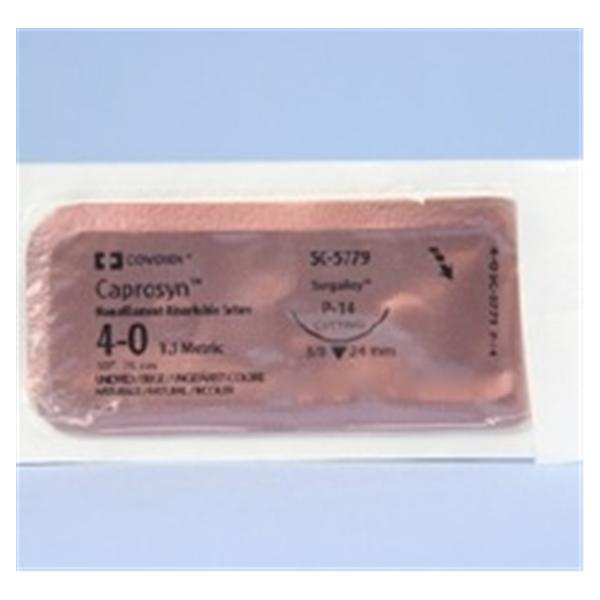 Medtronic MITG-Covidien Suture 4-0 Glycolide/Lactide P-14 Caprosyn Undyed 30" Monofilament 36/Ca - SC5779
