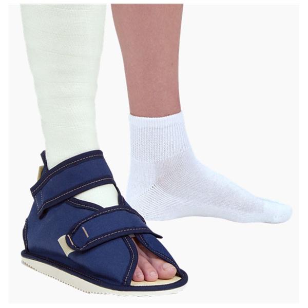 Deroyal Industries Inc Shoe Cast Comfo-Eze Canvas Navy Rocker Sole 11.5X5.25" Size Large Ea - 2004-04