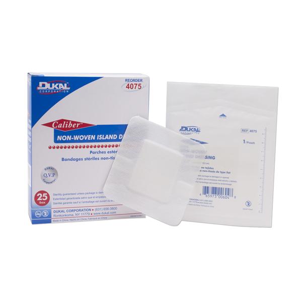 Dukal Corporation Dressing Island Caliber Cotton 4X4" Sterile Lf Adhesive - 4075