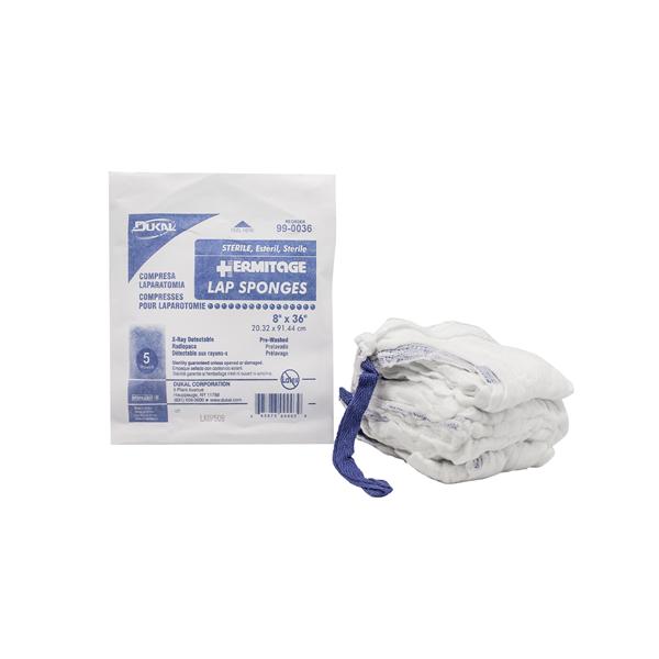 Dukal Corporation Sponge Laparotomy Lf Sterile 1% Cotton 8X36" X-Ray Detectable Pre-Washed 200/Ca - 99-0036