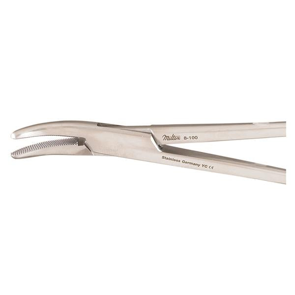 Miltex-Integra Holder Needle Heaney 8-1/2" Serrated Jaw Curved Stainless Steel Each - 8-100