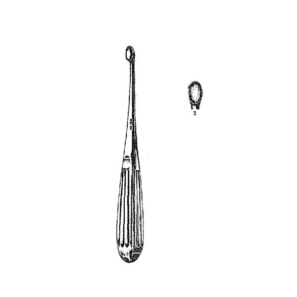 Miltex-Integra Curette Mastoid Spratt-Brun 6-1/2" #3 Oval Cup Tip Stainless Steel Ea - 19-714