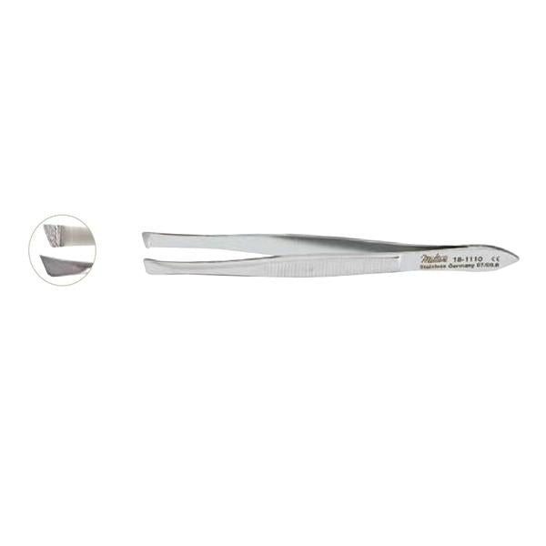Miltex-Integra Forcep Cilia Bergh 3-1/2" 5Mm Wide Jaw Horizontal Serrated Straight Ss Ea - 18-1110