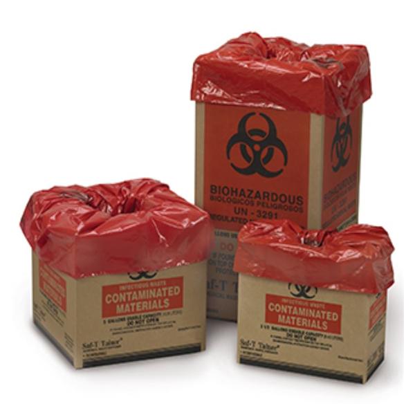 Medegen Medical Products, Container Biohazard Saf-T-Tainer 11Gal Crgtd Crdbrd Symbol Red/Black 14/Ca - 40817