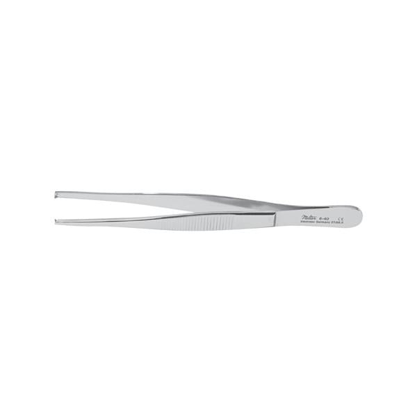 Miltex-Integra Forcep Tissue 5" Straight 1X2 Teeth Stainless Steel Ea - 15493