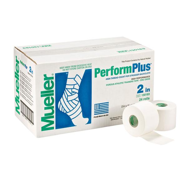 Mueller Sports Medicine Tape Trainers Perform Plus Cotton/Zinc Oxide 2"X15Yd White 24Rl/Ca - 130183