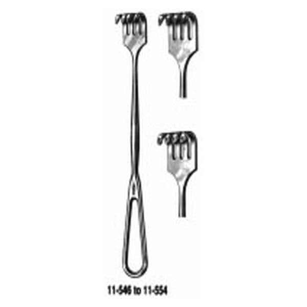 Miltex-Integra Retractor Volkman 8-3/4" Curved Blunt 3 Prong Stainless Steel Ea - 11-552