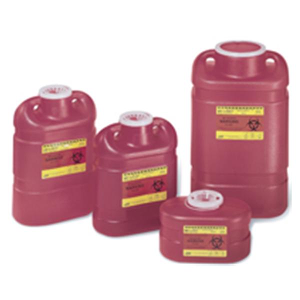 Becton-Dickinson Container Sharps 6.9Qt 1-Piece Plastic Red/Clear Ea, 12 Ea/Ca - 305489
