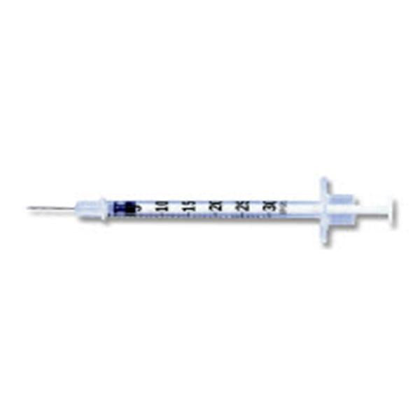 Becton-Dickinson Syringe/Needle 0.3Cc 31Gx5/16" Lo-Dose Ultra-Fine U-100 Insulin Cnvntnl 100/Bx, 5 Bx/Ca - 328438