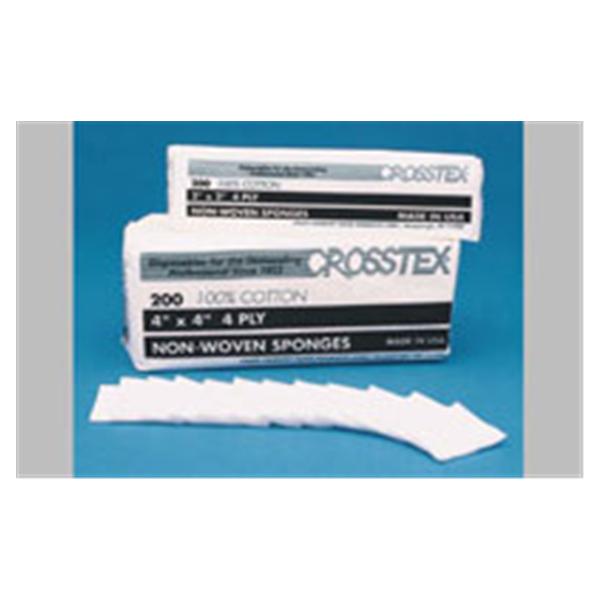 Crosstex International Sponge Non-Woven Premium Rayon/Polyester Blend 4X4" 4 Ply Lf 200/Pk, 10 Pk/Ca - ENC4NW